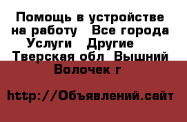 Помощь в устройстве на работу - Все города Услуги » Другие   . Тверская обл.,Вышний Волочек г.